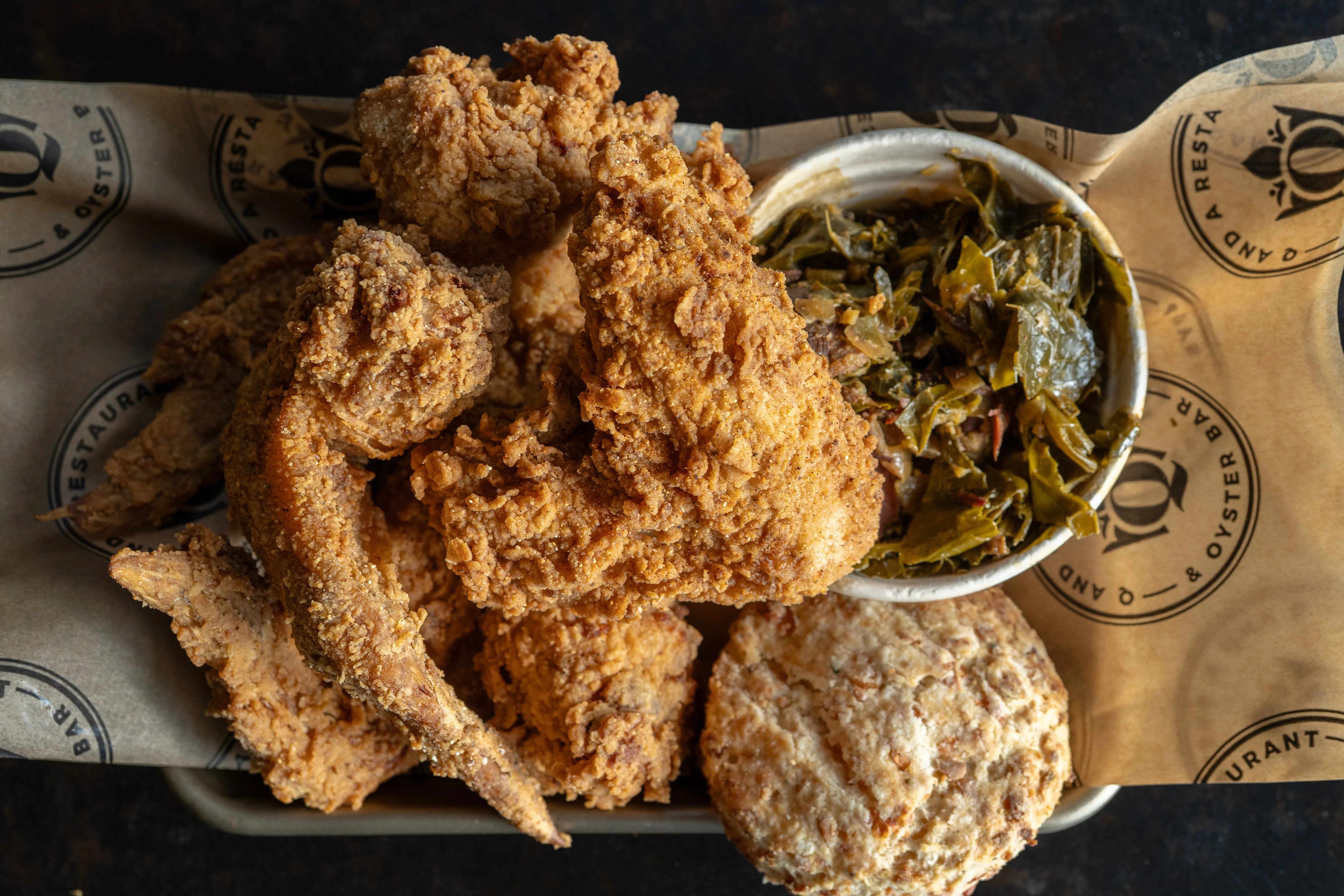 4 whole wings · biscuit · 1 side — homage to leah chase