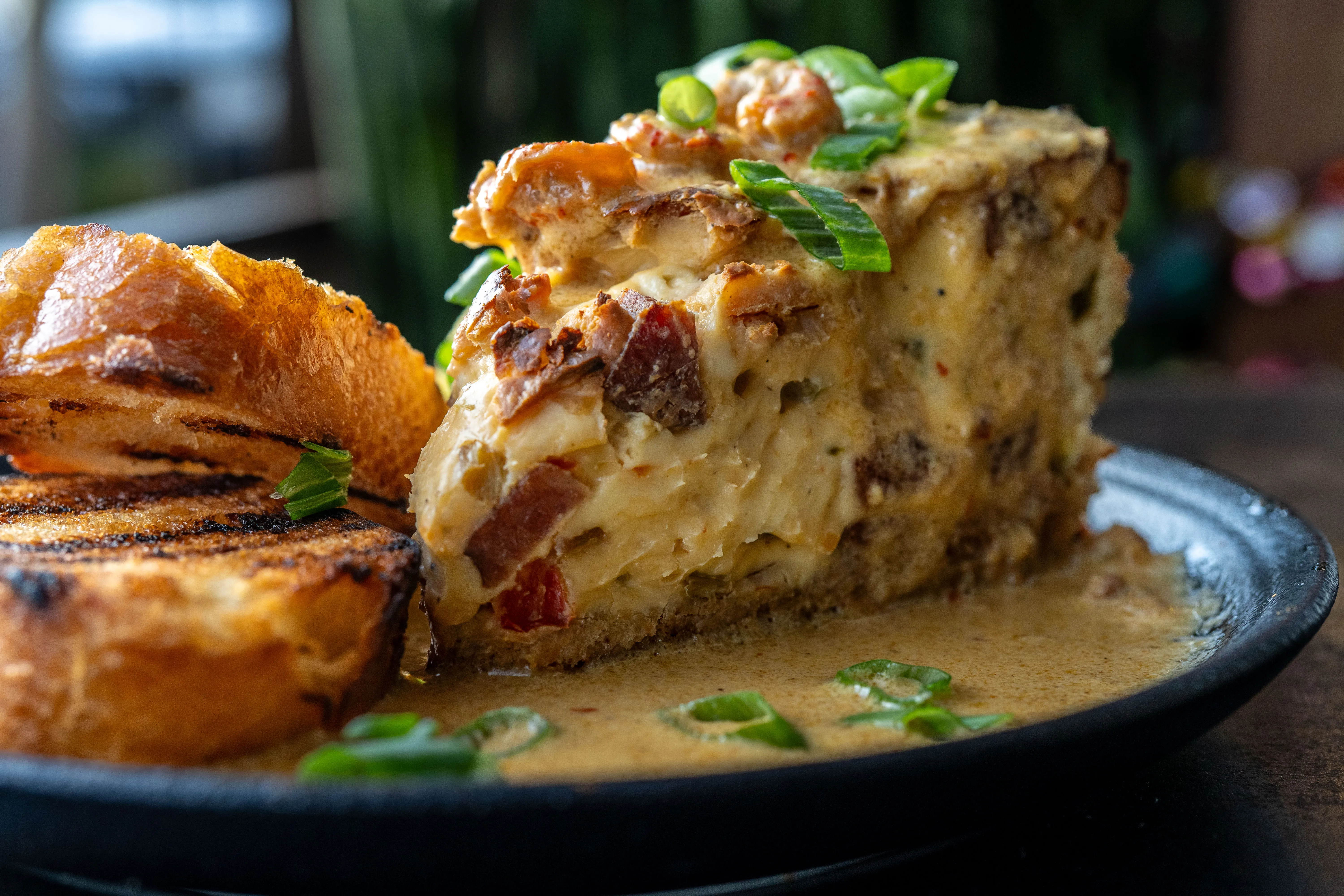 savory alligator  andouille  gouda  crawfish cream