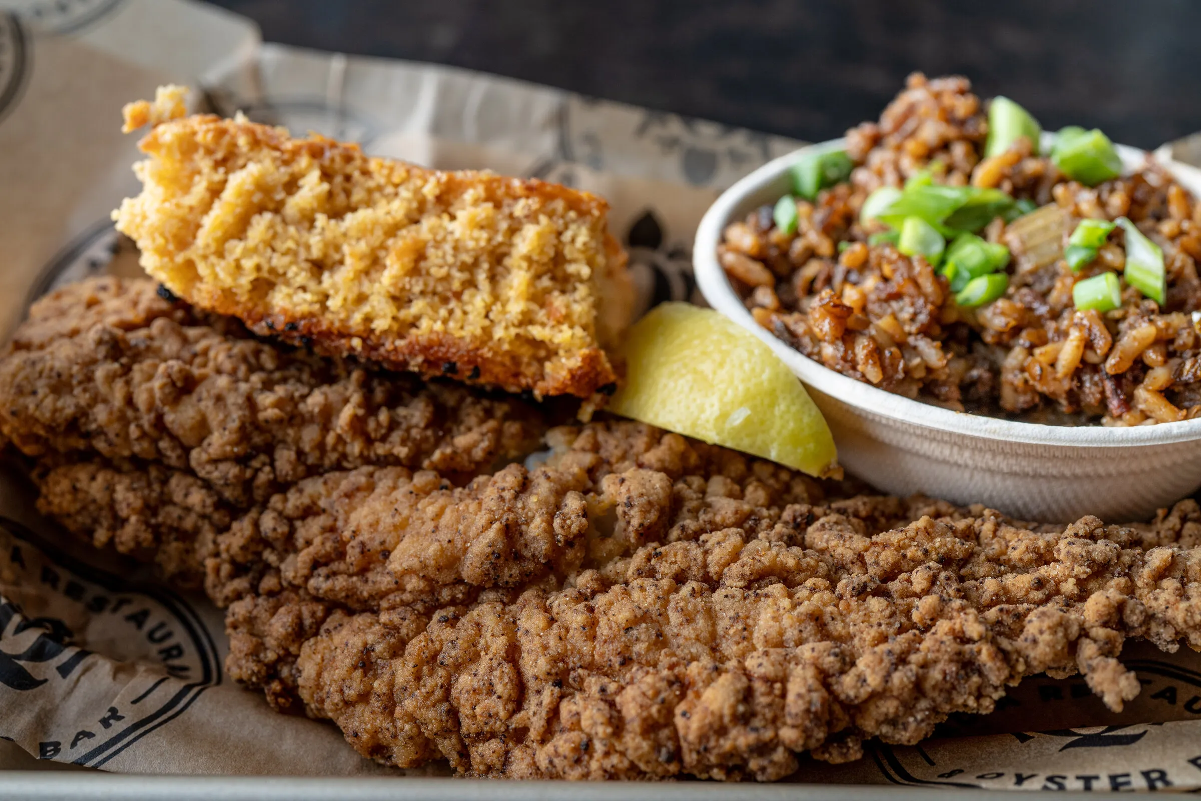 Lemon Pepper Catfish — whole fillet with lemon pepper crust at Louisiana Purchase