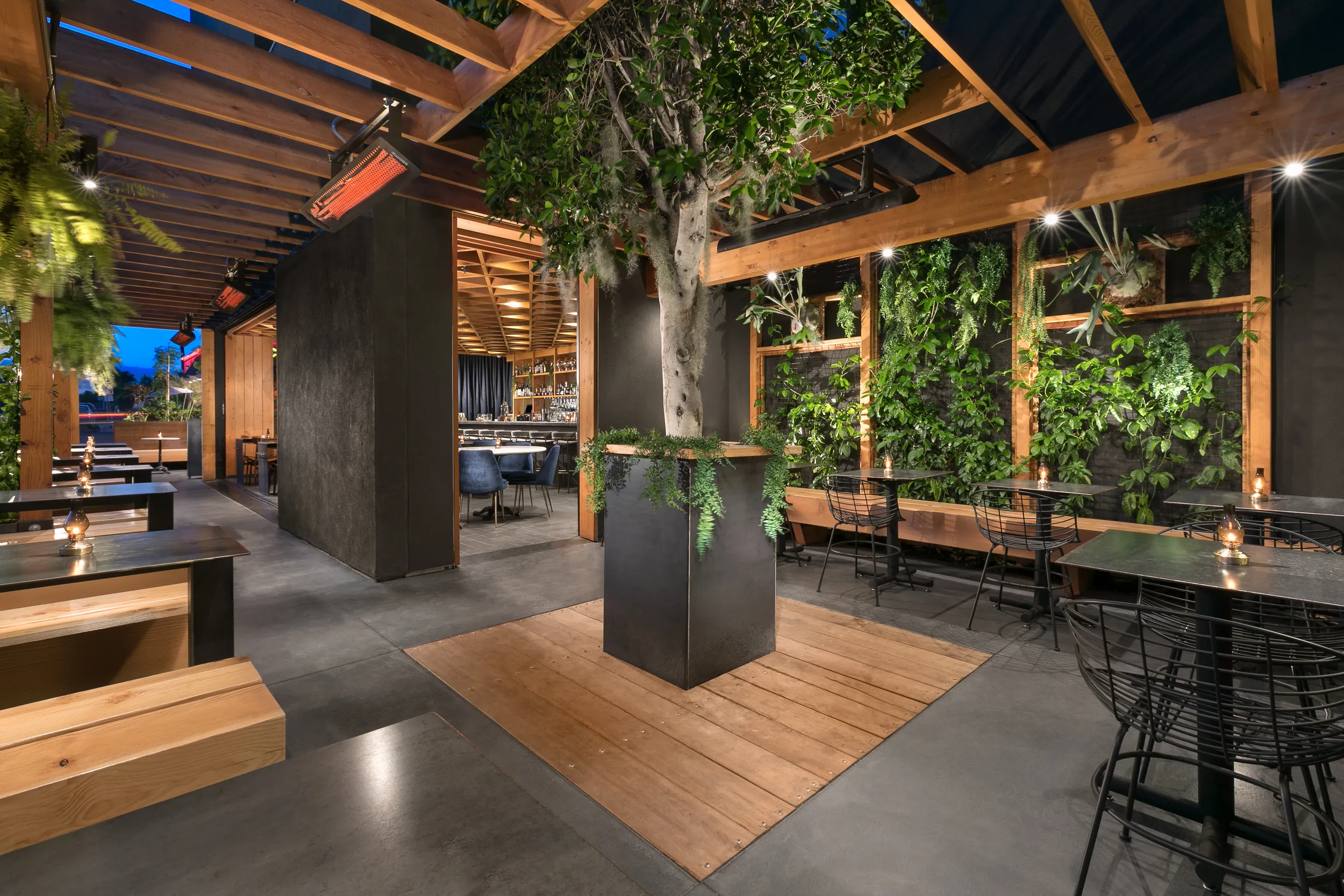 Louisiana Purchase open patio with living wall — North Park San Diego